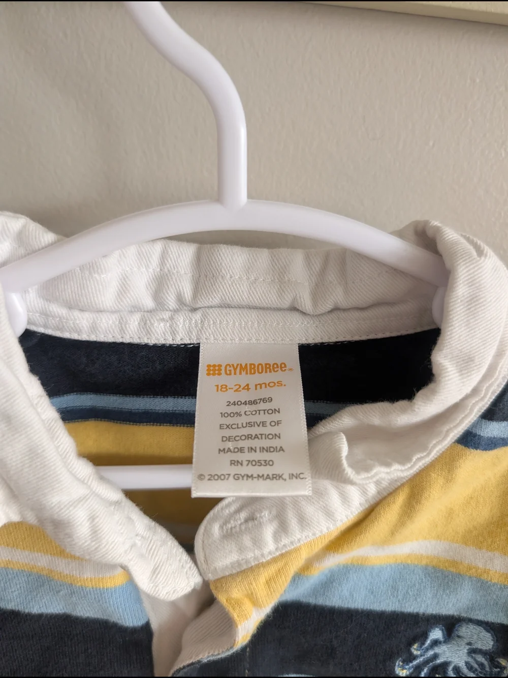 Gymboree Yellow, Navy & Light Blue Striped Polo